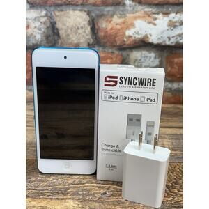 Apple iPod Touch 5th Gen 16GB Blue A1421 w/ Cable & Adapter Bundle